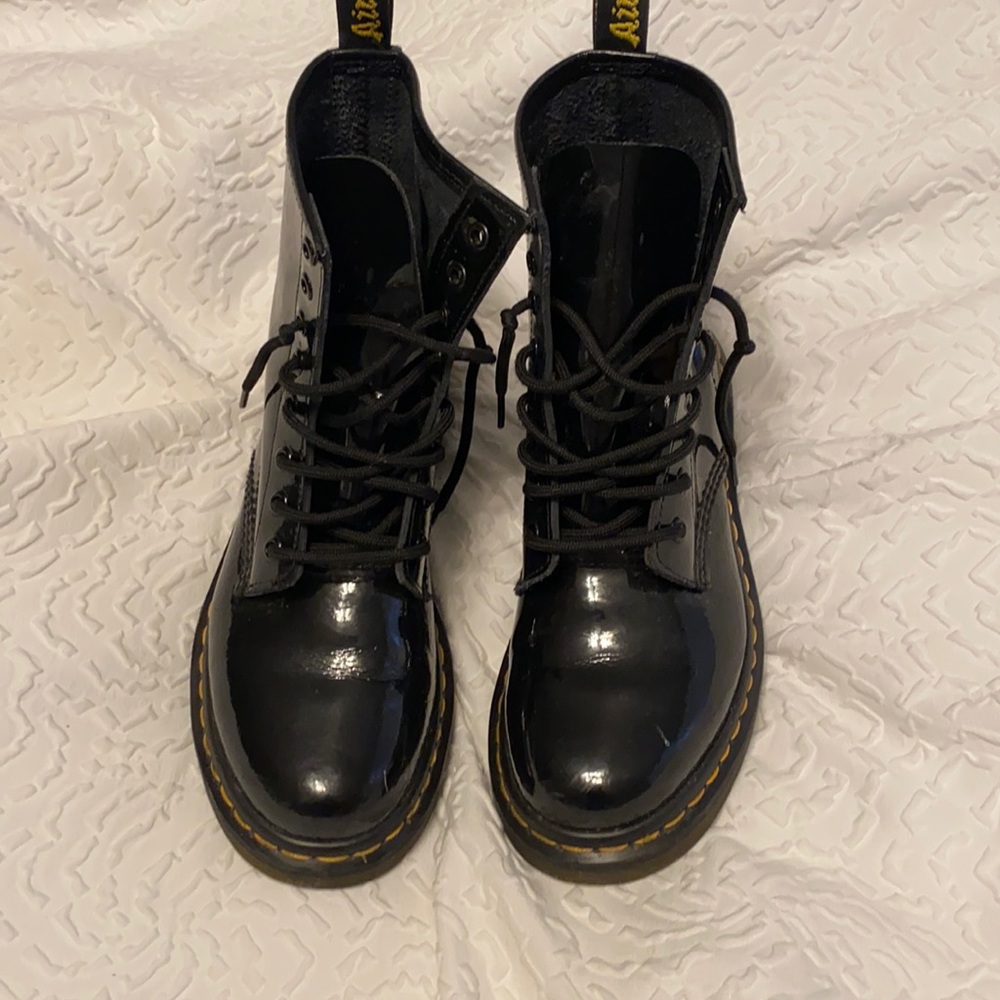 Black glossy doc martens